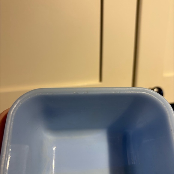 Vintage Pyrex Delphite Blue Fridge Primary Red Fridgie - Picture 3 of 16